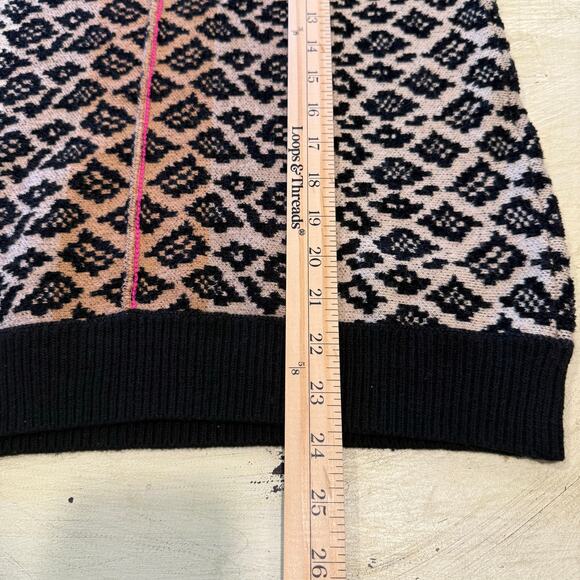 Maeve By Anthropologie Elinore Short Sleeve Animal Print Wool Blend Sweater Sm - Picture 3 of 9